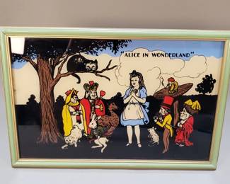 Lot 63  Vintage Alice in Wonderland reverse painting