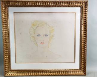 Lot 114  Signed Boris Smirnoff colored pencil and graphite
