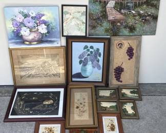 Lot 537h  Lot of 15 framed oil paintings and prints