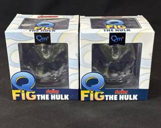 Lot 209h  Pair of QFig The Hulk figurines