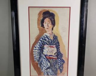 Lot 153  Signed Willem Dooijewaard gouache portrait