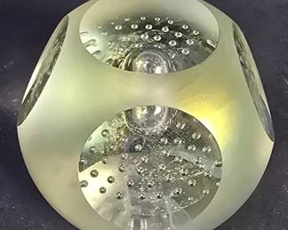 138  Lot 177  Vintage signed Abelman glass paperweight