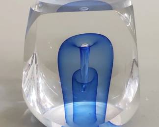Lot 514  Signed art glass paperweight