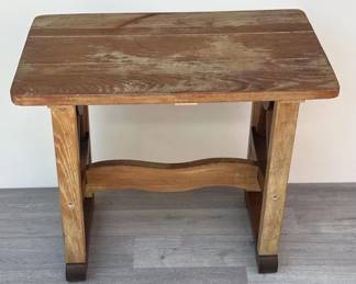 Lot 405h  Vintage wood side table