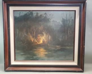 Lot 158  Signed T. Smuskiewicz oil on canvas painting