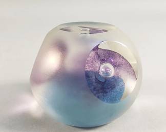 157  Lot 504  Signed Abelman art glass paperweight