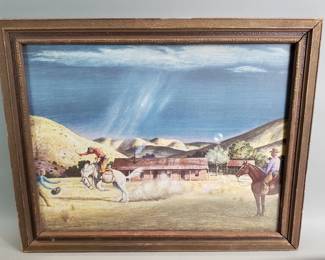Lot 343  Peter Hurds His First Rider print framed