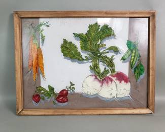 Lot 193  Vintage reverse painting on glass