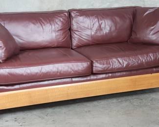 004  Lot 51  Stickley Arts and Crafts leather and oak sofa