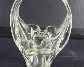 Lot 281  Vintage hand blown glass basket ashtray