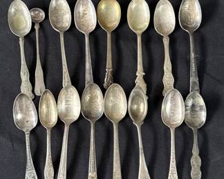Lot 359h  Lot of 16 souvenir spoons