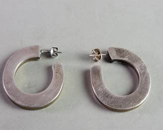 Lot 262  Vintage silver and brass hoop earrings
