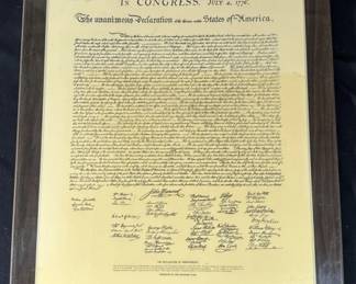 Lot 356h  United States Declaration of Independence replica
