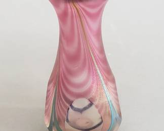 160  Lot 520  Signed Abelman art glass bud vase