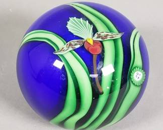 Lot 181  Signed art glass paperweight