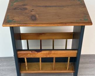 Lot 403h  Vintage wood magazine rack