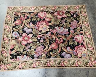 Lot 243  Floral tapestry with bird accents and detailed