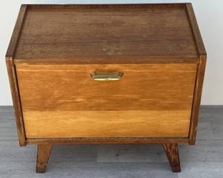 113  Lot 411h  Midcentury Modern wood nightstand