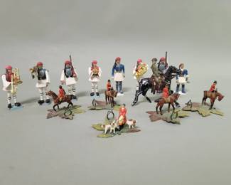 Lot 382  Group of vintage cast lead and plastic figures