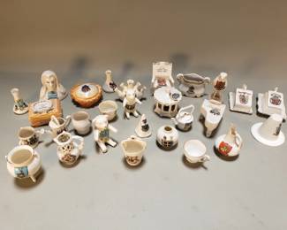 Lot 527  Group of vintage English porcelain miniatures