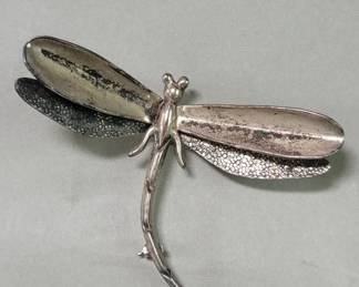 073  Lot 202  Sterling silver Taxco Mexico dragonfly
