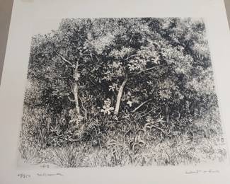 168  Lot 76  Signed Herbert Fink Midsummer etching