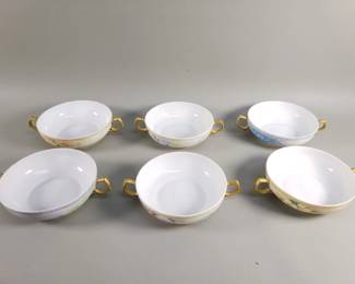 Lot 308  Group of T and V limoges porcelain soup bowls