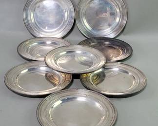 017  Lot 390  Eight Gorham sterling silver plates