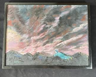 Lot 355h  Framed Helga signed oil painting