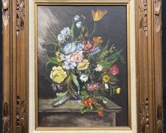 Lot 430h  Vintage framed, signed oil on canvas painting