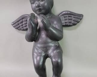 Lot 221  Lama Baxaca Mexico black clay cherub figure