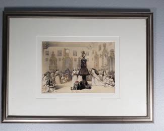 Lot 452  Vintage hand colored etching