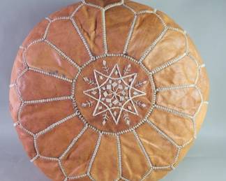 Lot 268  Moroccan style leather round Ottoman