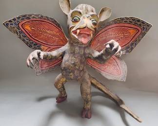 Lot 7  Hand painted papier mache mythical creature