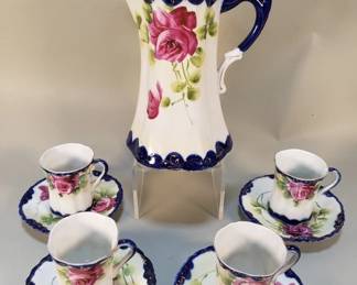 Lot 324  Nippon handpainted 10 piece chocolate set