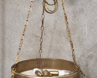 Lot 377  Neoclassicalstyle metal and alabaster pendant