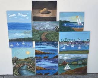 Lot 533h  Lot of 10 Helga Schweininger signed oil painting