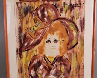 Lot 113  Signed Francois Paris mixed media painting