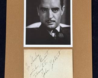 Lot 213h  John Gilbert signed index card