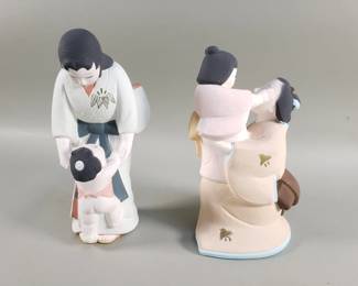 Lot 317  2 porcelain Hamilton hakata style dolls