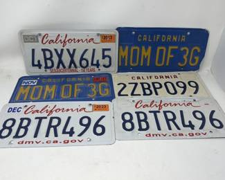Lot 375  Group of six license plates