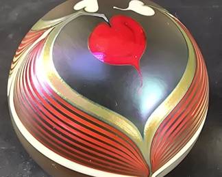 Lot 174  Vintage signed Ableman art glass paperweight