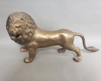 Lot 104  Vintage brass lion figurine