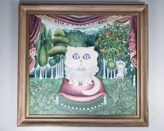 Lot 474  Signed G. Robertson mixed media painting