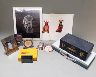 Lot 492  Group of watercolors, photo slides, picture