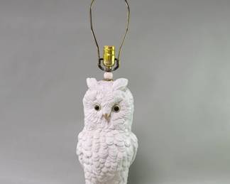 Lot 396  Vintage ceramic owl table lamp