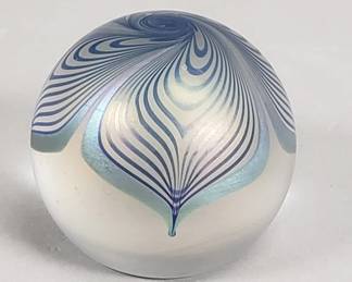 141  Lot 182  Vintage signed Abelman art glass paperweight