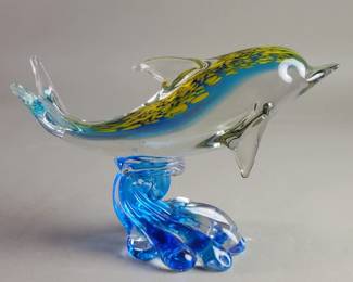 Lot 279  Art glass dolphin sculpture