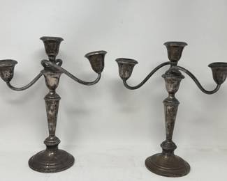 019  Lot 252  Pair of vintage Gorham sterling silver weighted