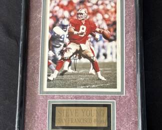 Lot 358h  Framed Steve Young signed photo
